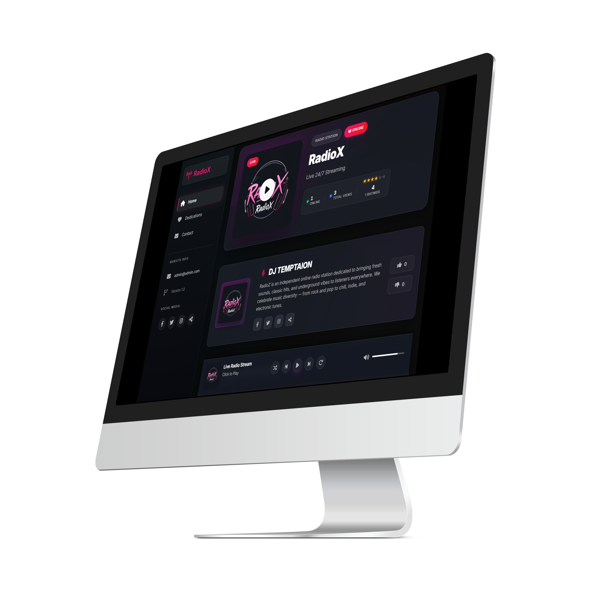 RadioX - PHP Radio Streaming script